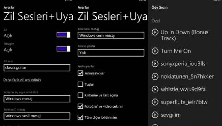 Windows Phone 8 de zil sesi nasıl yapılır?