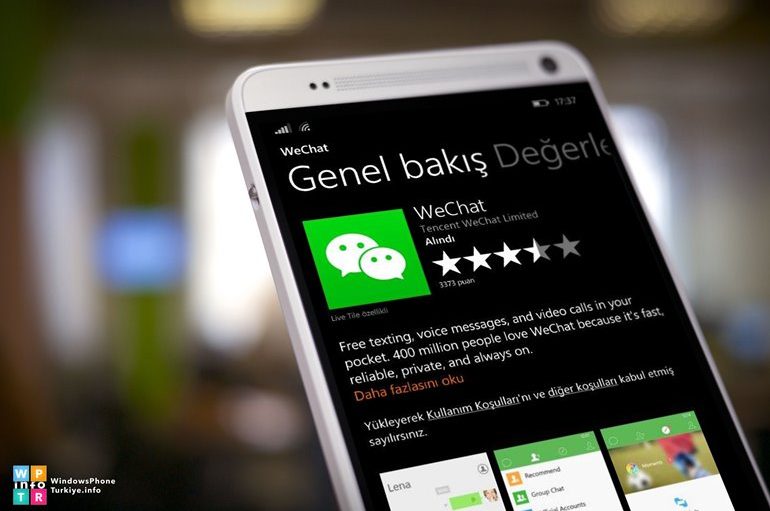 WeChat Windows Phone için Güncellendi
